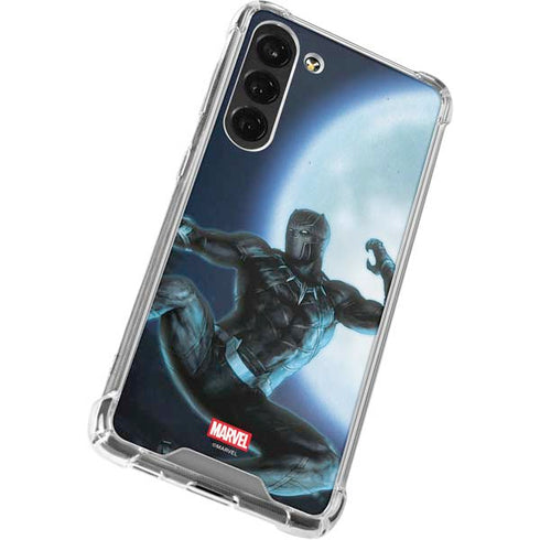 Marvel Black Panther Jumping Through Air Galaxy S24 FE Clear Case
